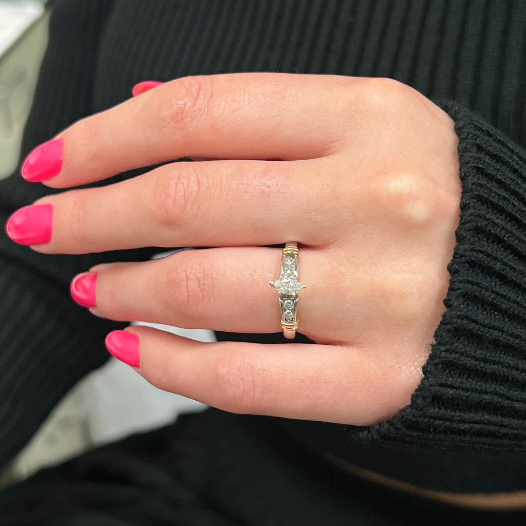 Rachel Koen Diamond Womens Engagement Ring 14k White Yellow Gold 050cttw Sz 7 2215$